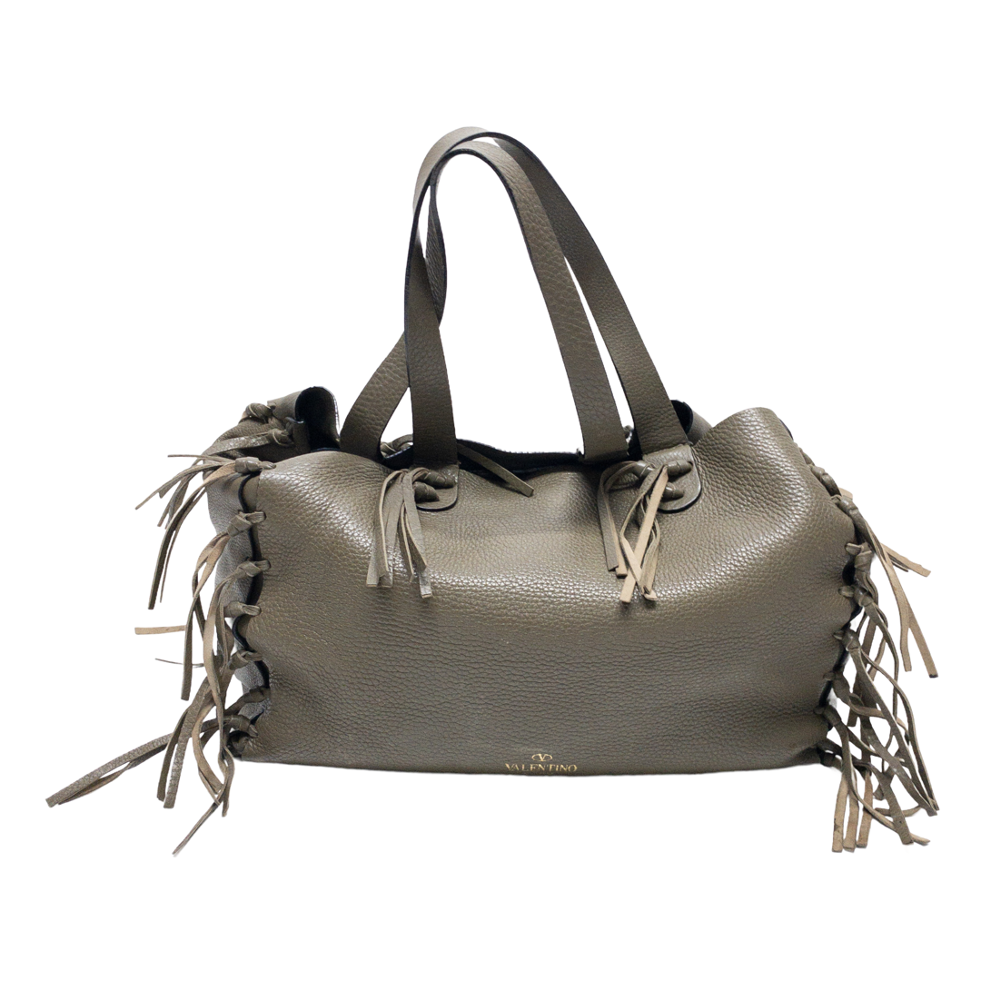 Valentino Fringed Leather Shoulder Bag