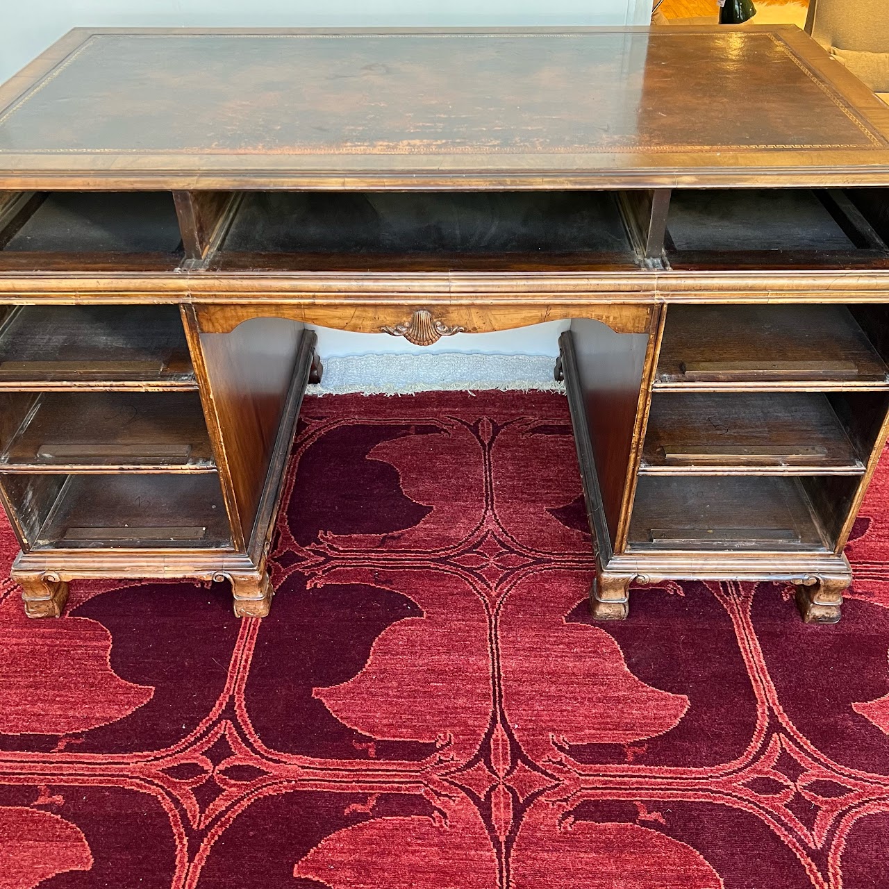 Vintage Leather-Top Writing Desk