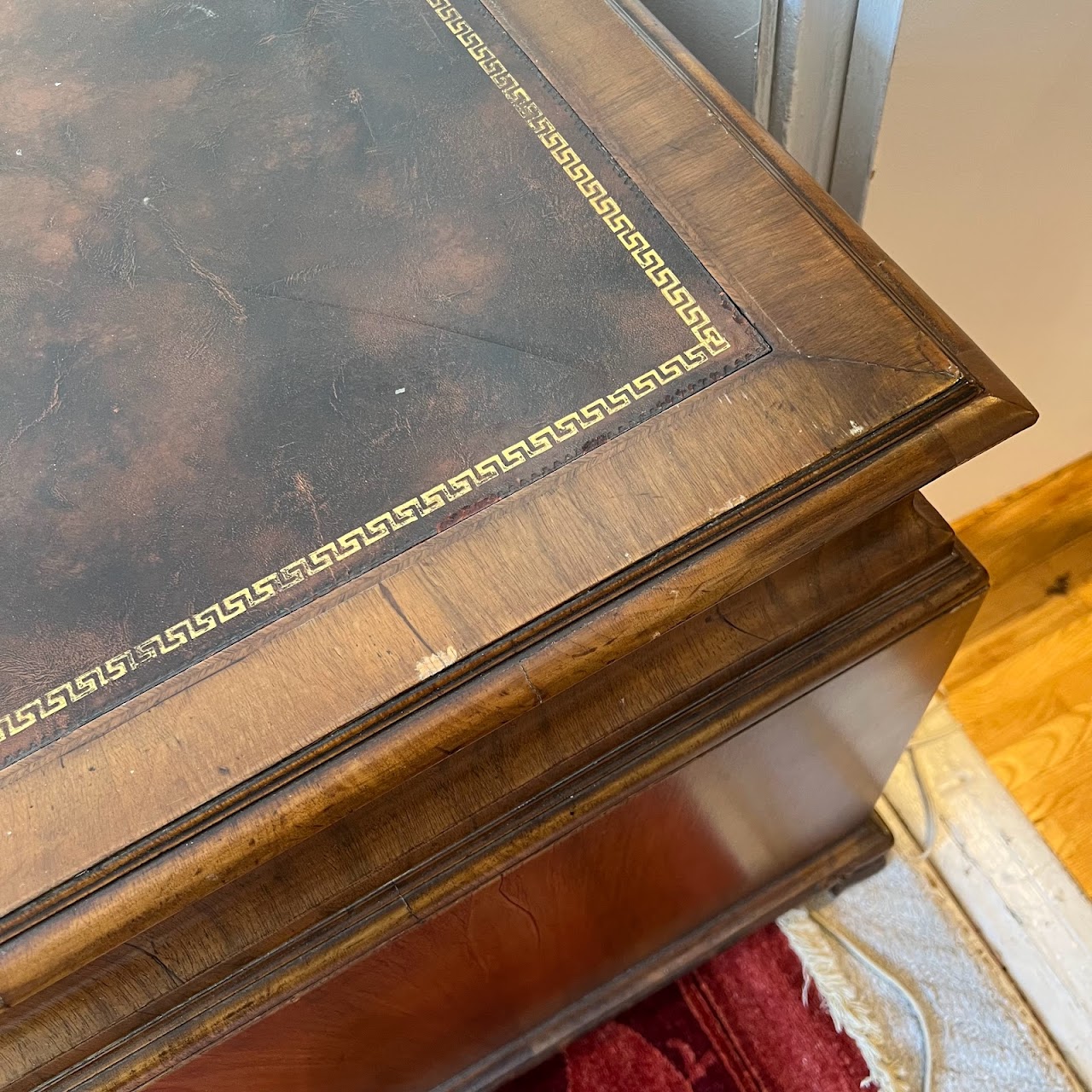 Vintage Leather-Top Writing Desk