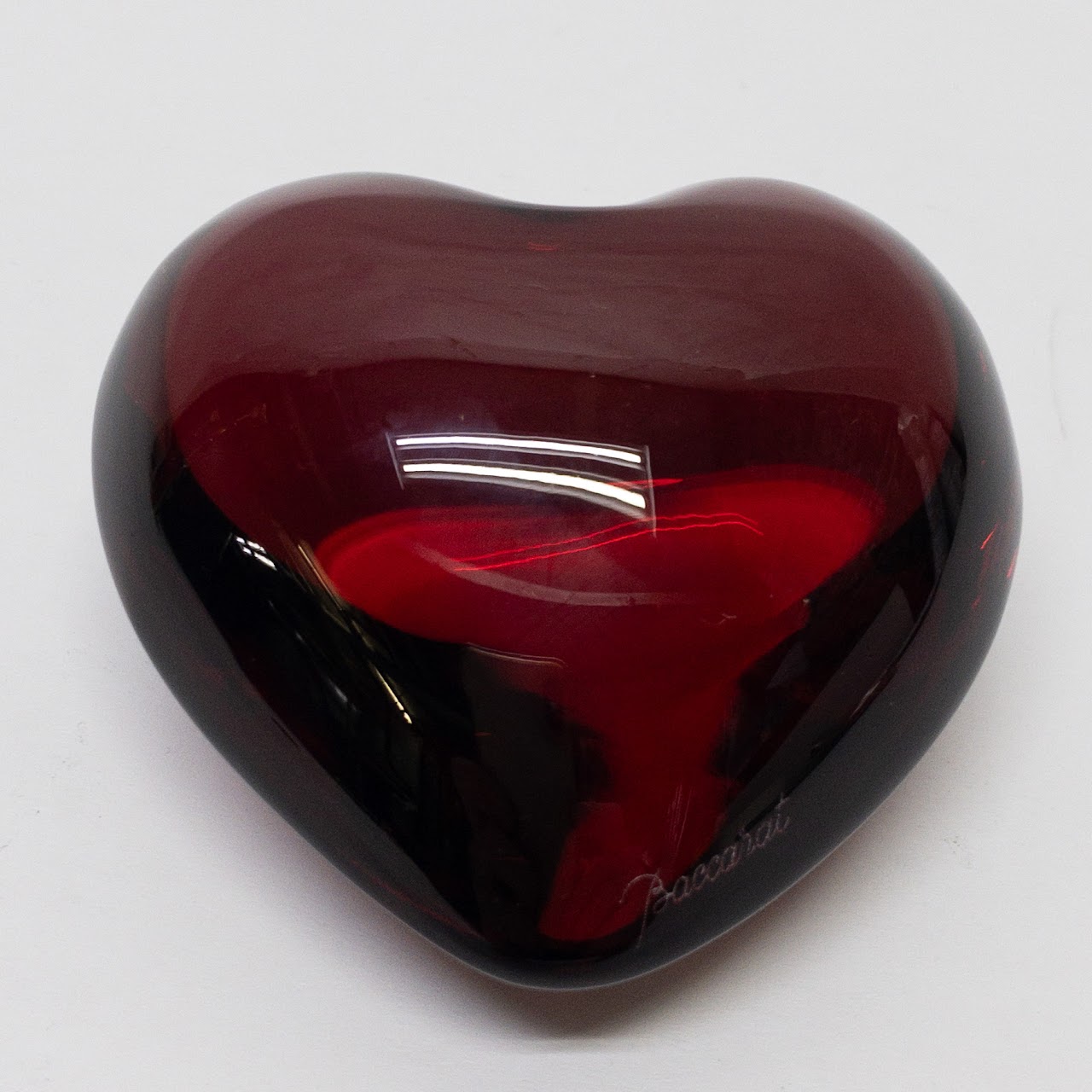 Baccarat Coeur Amor  Red Crystal Heart Object