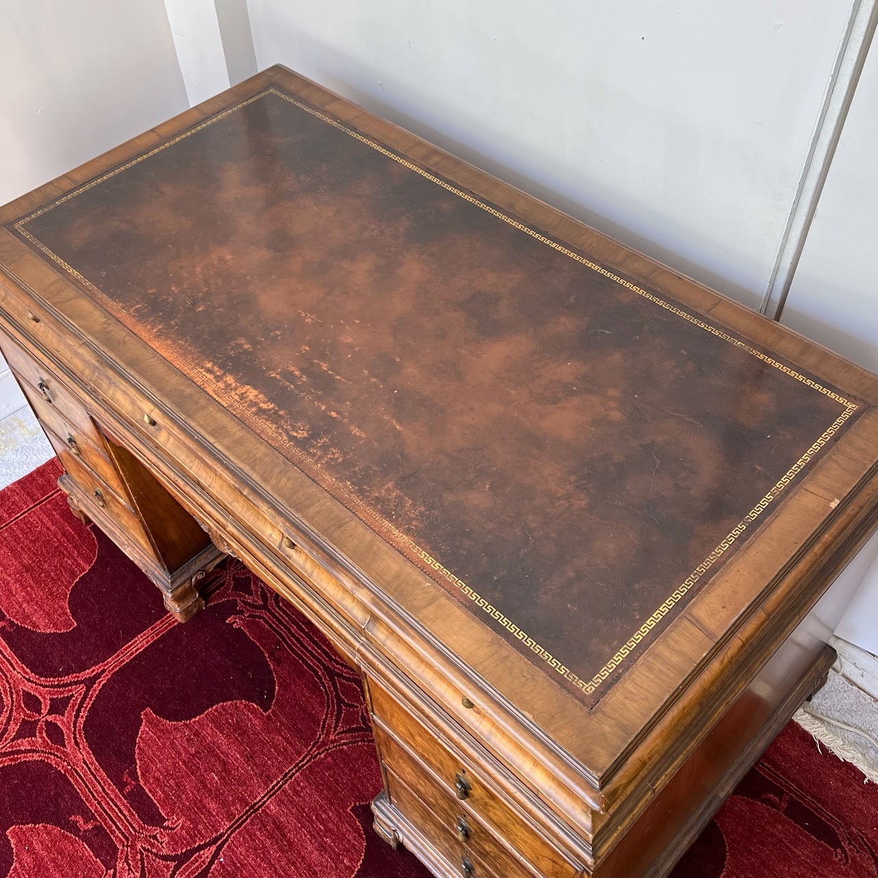 Vintage Leather-Top Writing Desk