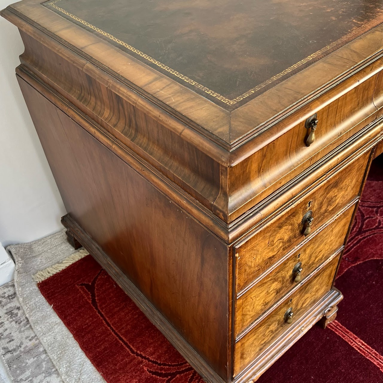 Vintage Leather-Top Writing Desk