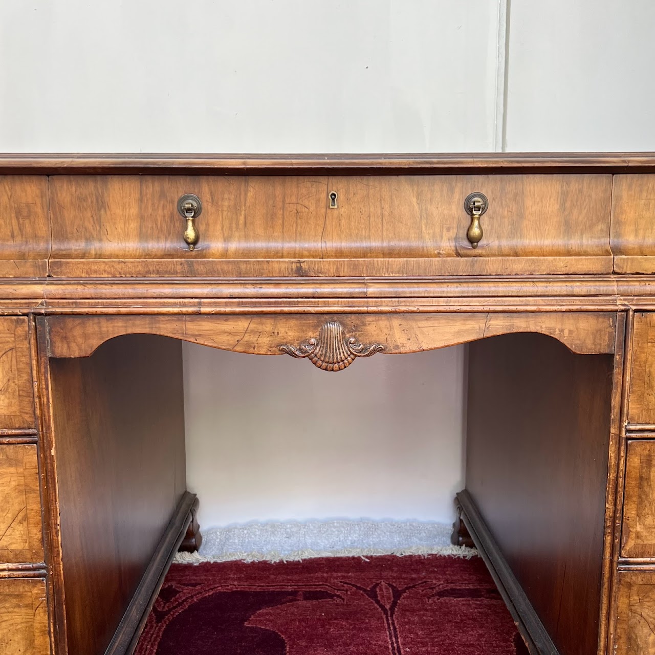 Vintage Leather-Top Writing Desk