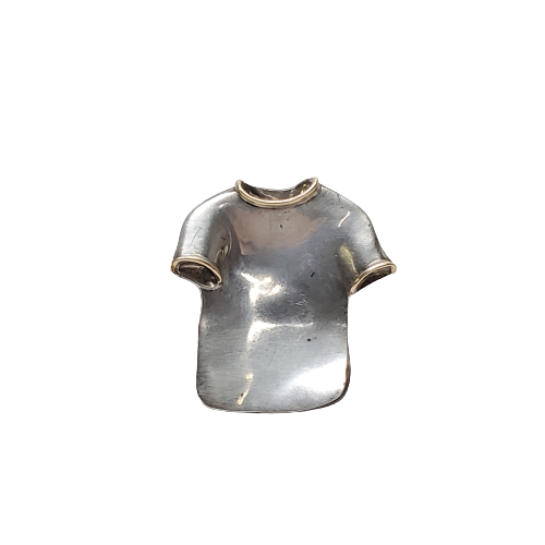 Sterlng Silver & 14K Gold T-Shirt Pendant