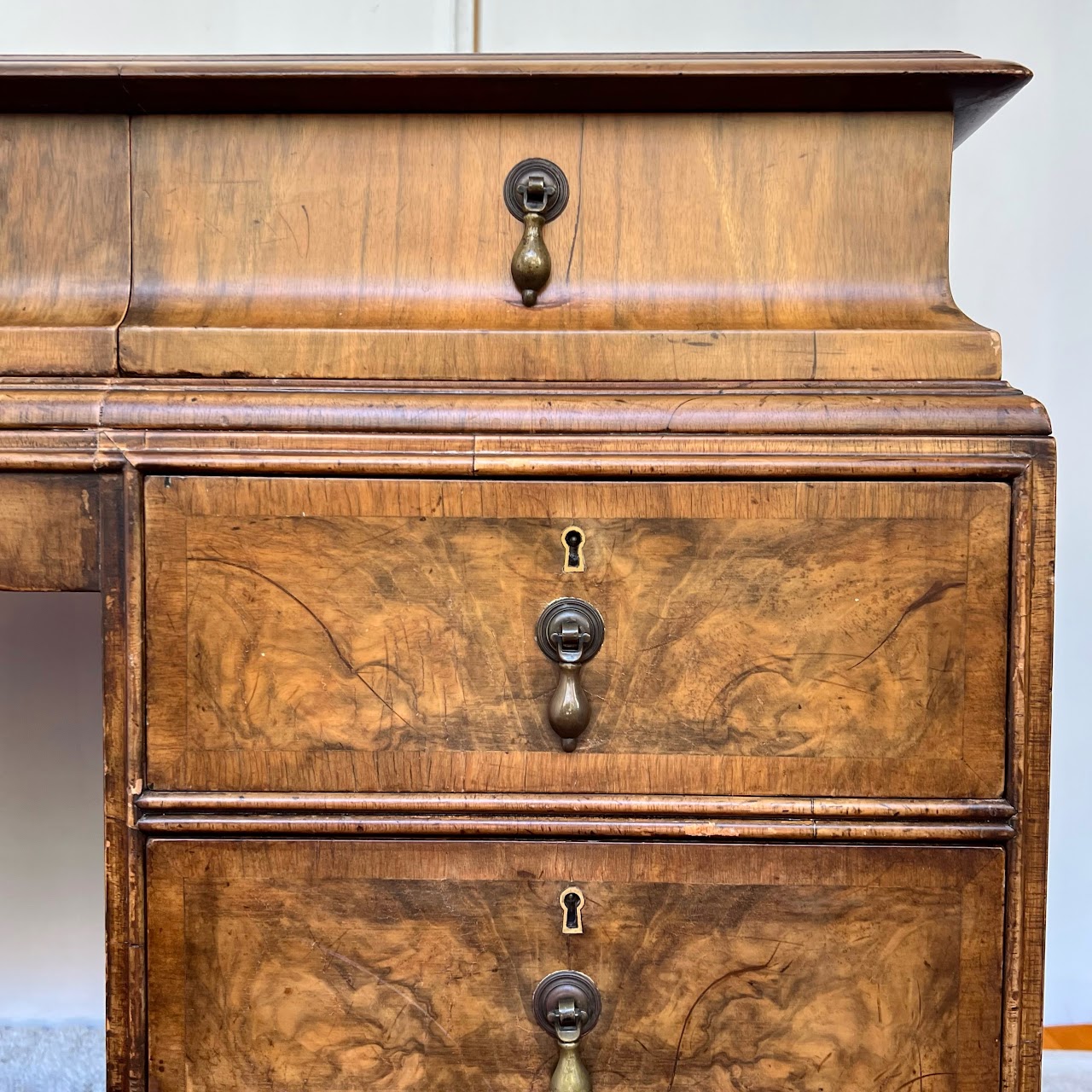 Vintage Leather-Top Writing Desk