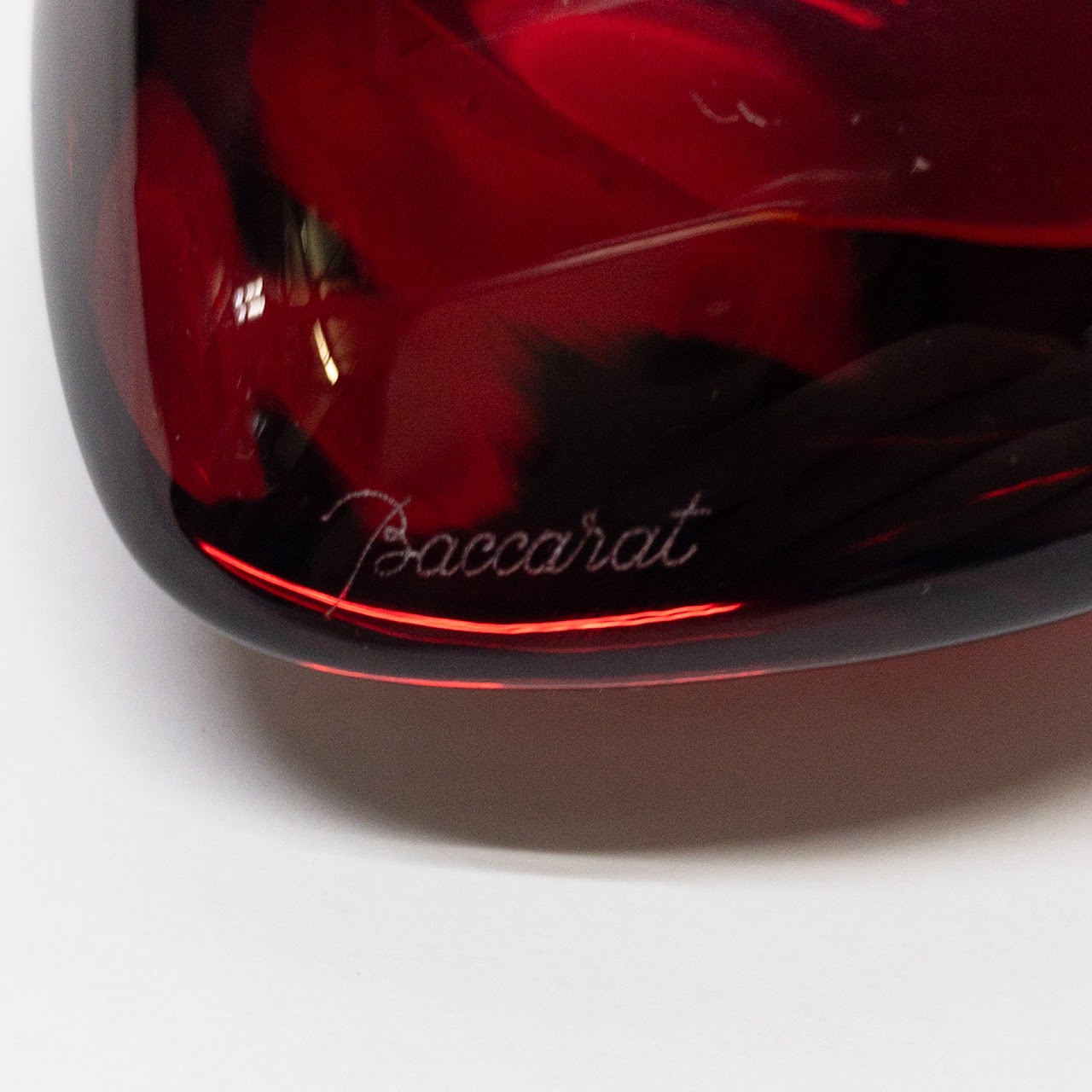 Baccarat Coeur Amor  Red Crystal Heart Object