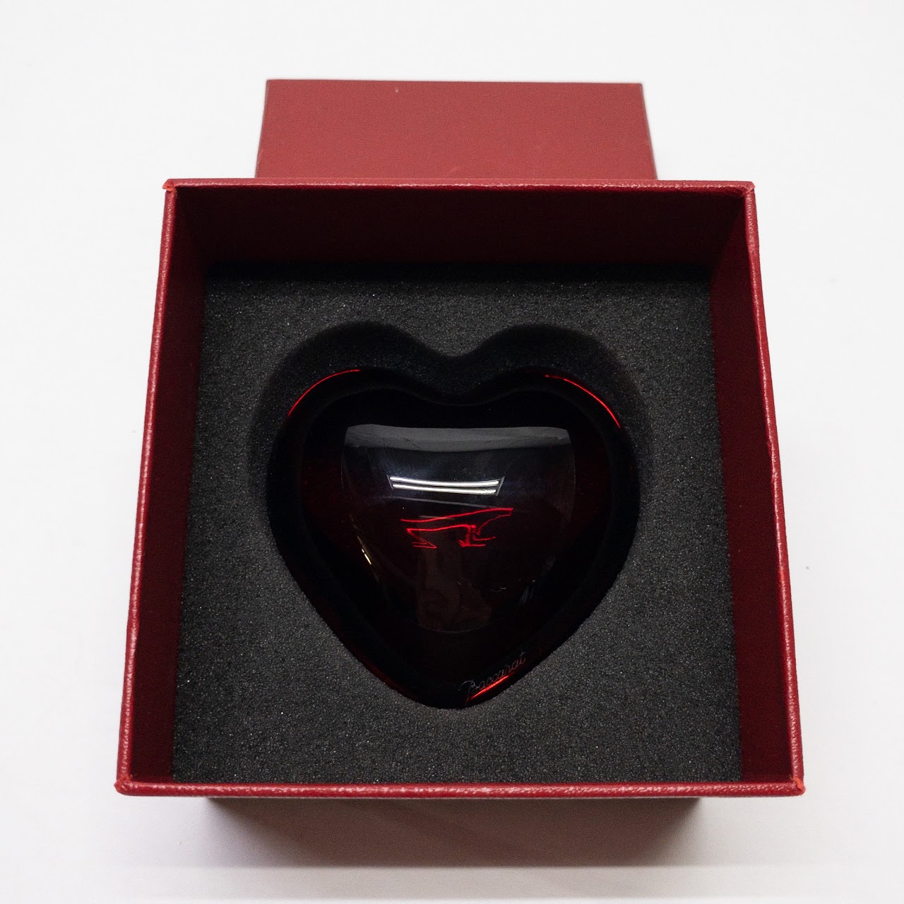 Baccarat Coeur Amor  Red Crystal Heart Object