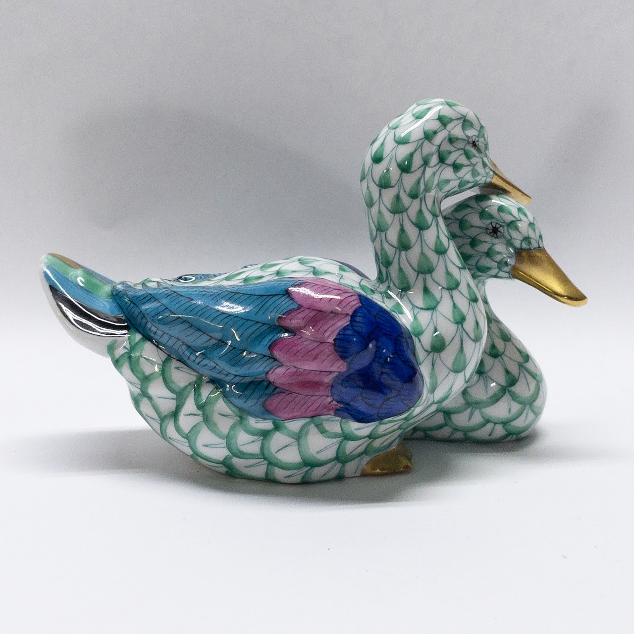 Herend Pair of Ducks Figurine