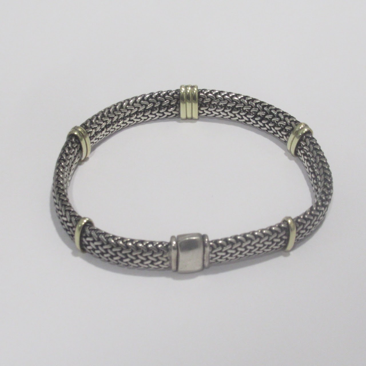 Sterling Silver & 18K Gold Braided Bracelet