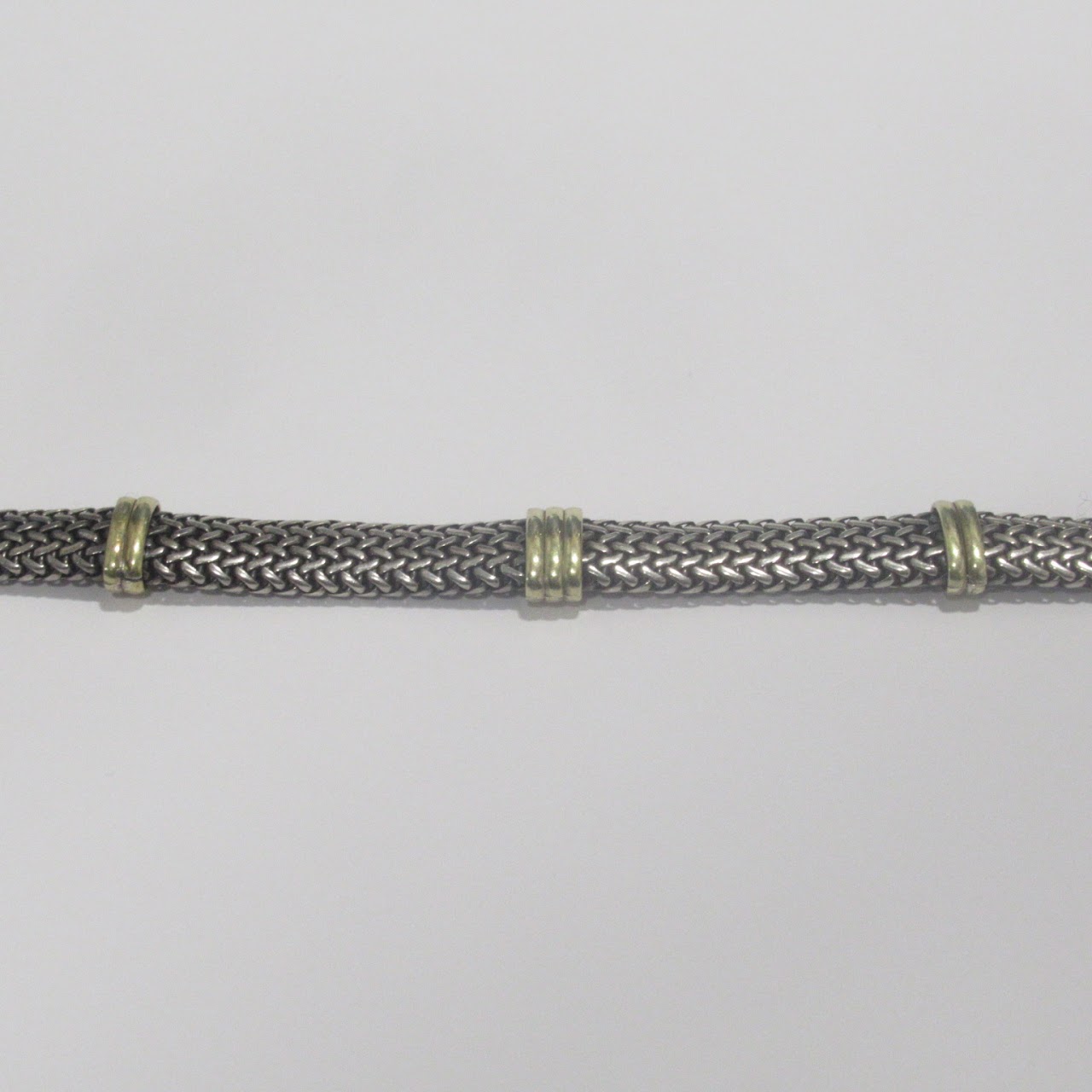 Sterling Silver & 18K Gold Braided Bracelet