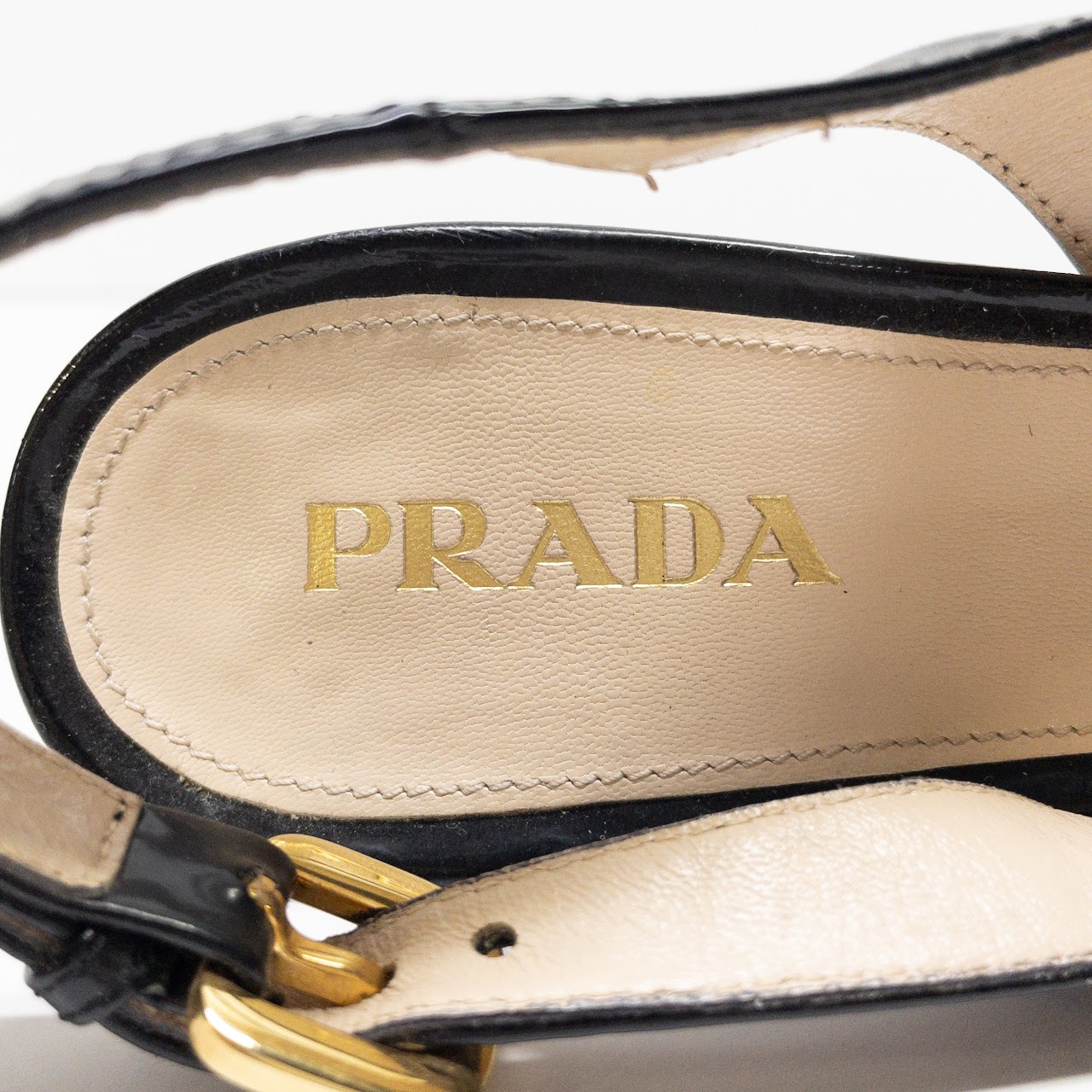 Prada Patent Leather Slingback Heels