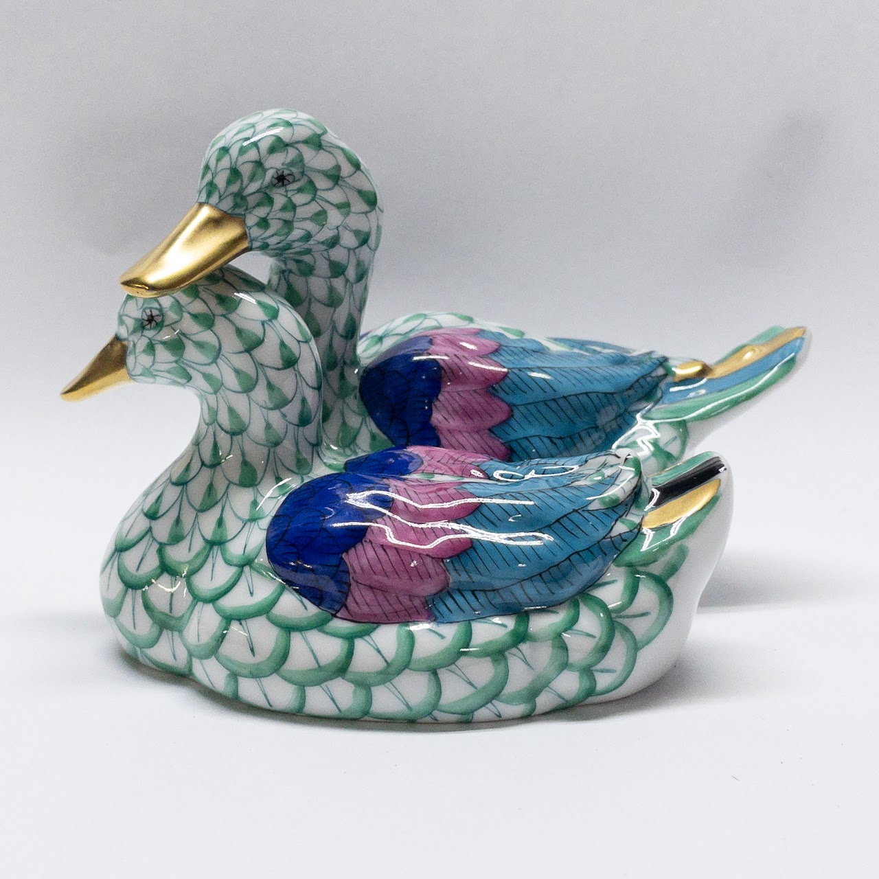 Herend Pair of Ducks Figurine