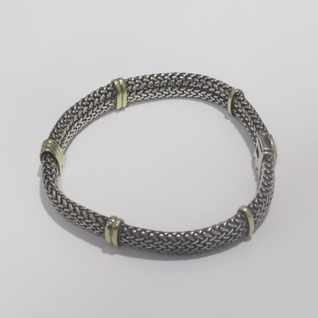 Sterling Silver & 18K Gold Braided Bracelet