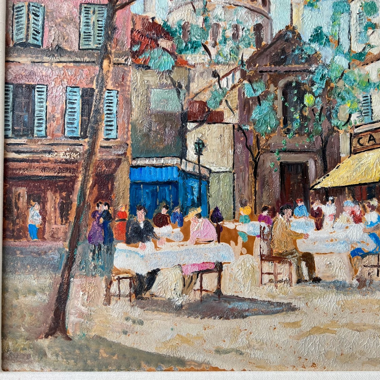 Vincenzo Fioravanti Signed Parisian Scene Oil Painting