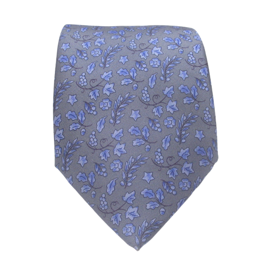 Hermès Blue Silk Grape Vine Tie