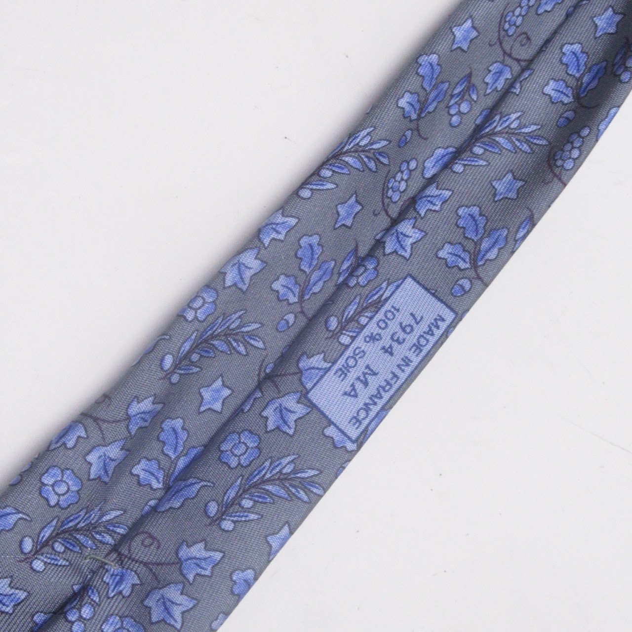 Hermès Blue Silk Grape Vine Tie