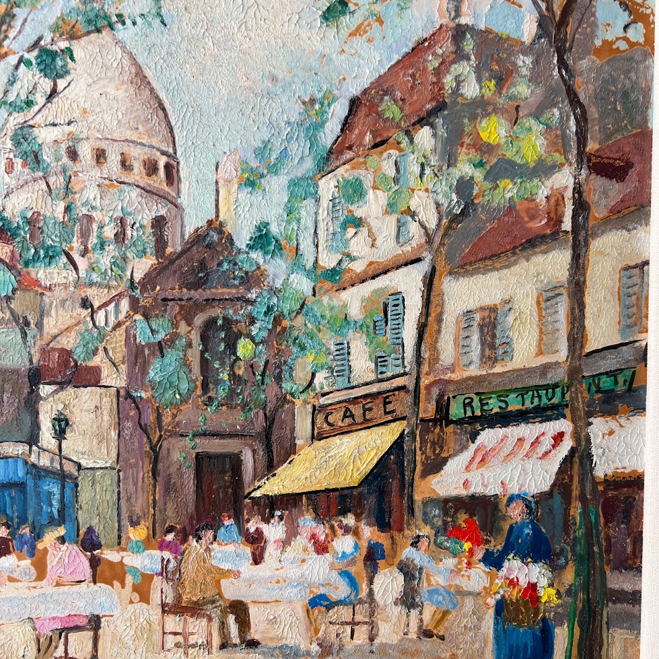 Vincenzo Fioravanti Signed Parisian Scene Oil Painting