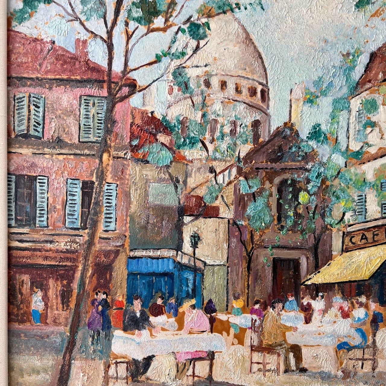 Vincenzo Fioravanti Signed Parisian Scene Oil Painting