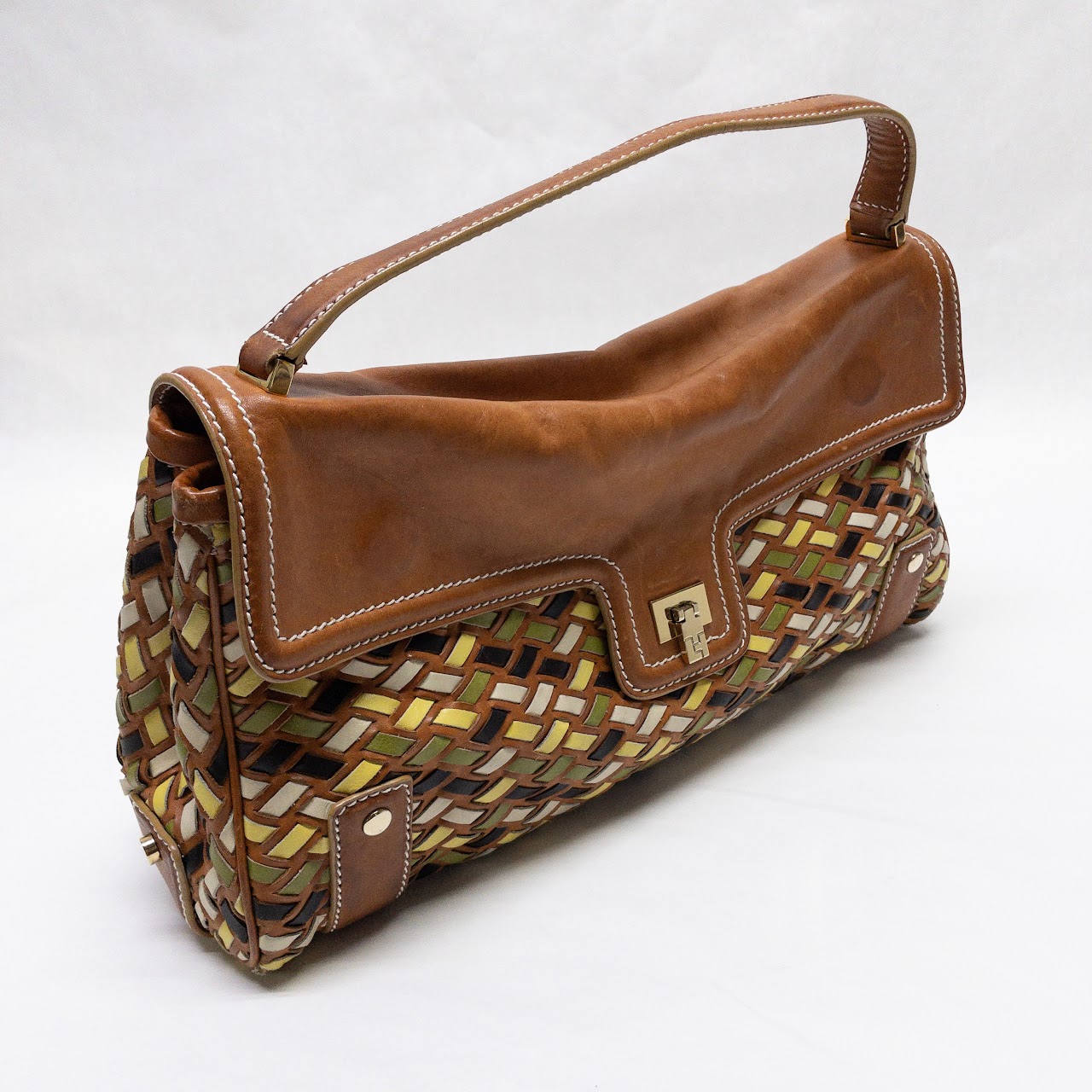 Lambertson Truex Woven Leather Shoulder Bag