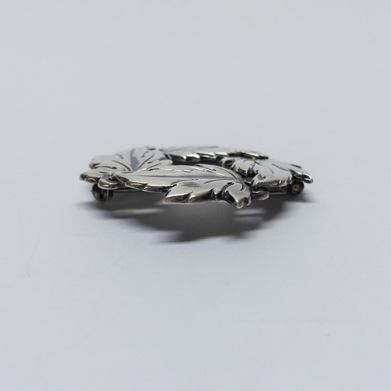 BM Denmark Sterling Silver Leaf Wreath Brooch