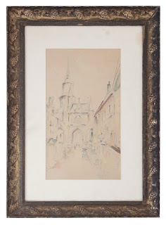 P. Signac Signed Marseille Streetscape Watercolor Painting