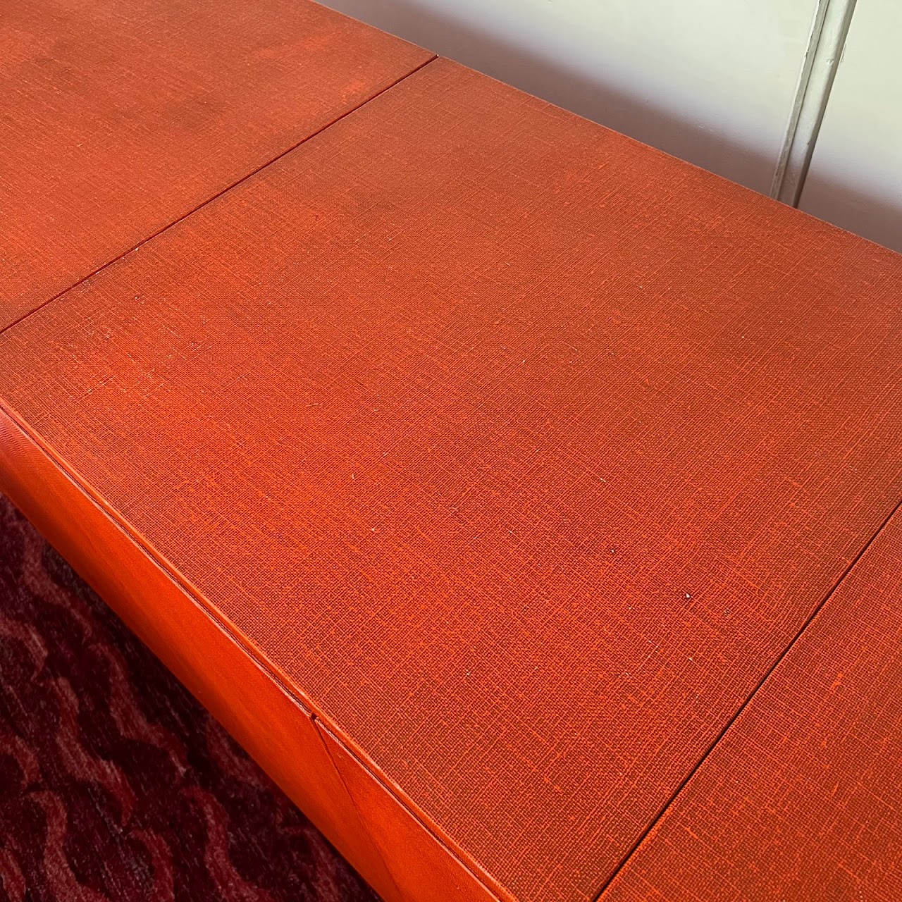 Red Grasscloth Bar/Credenza