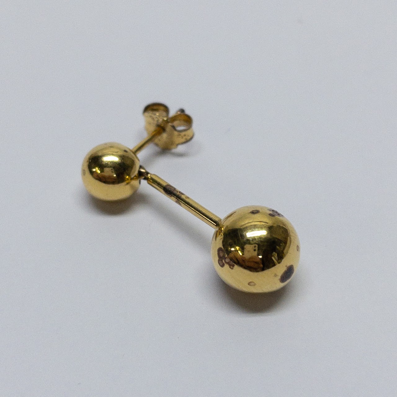 Sterling Silver Vermeil Ball Stud Drop Earrings