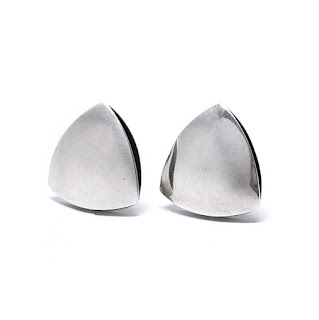 Georg Jensen Sterling Silver Dimensional Triangle Earrings