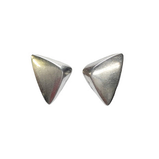 Georg Jensen Sterling Silver Beveled Triangle Earrings