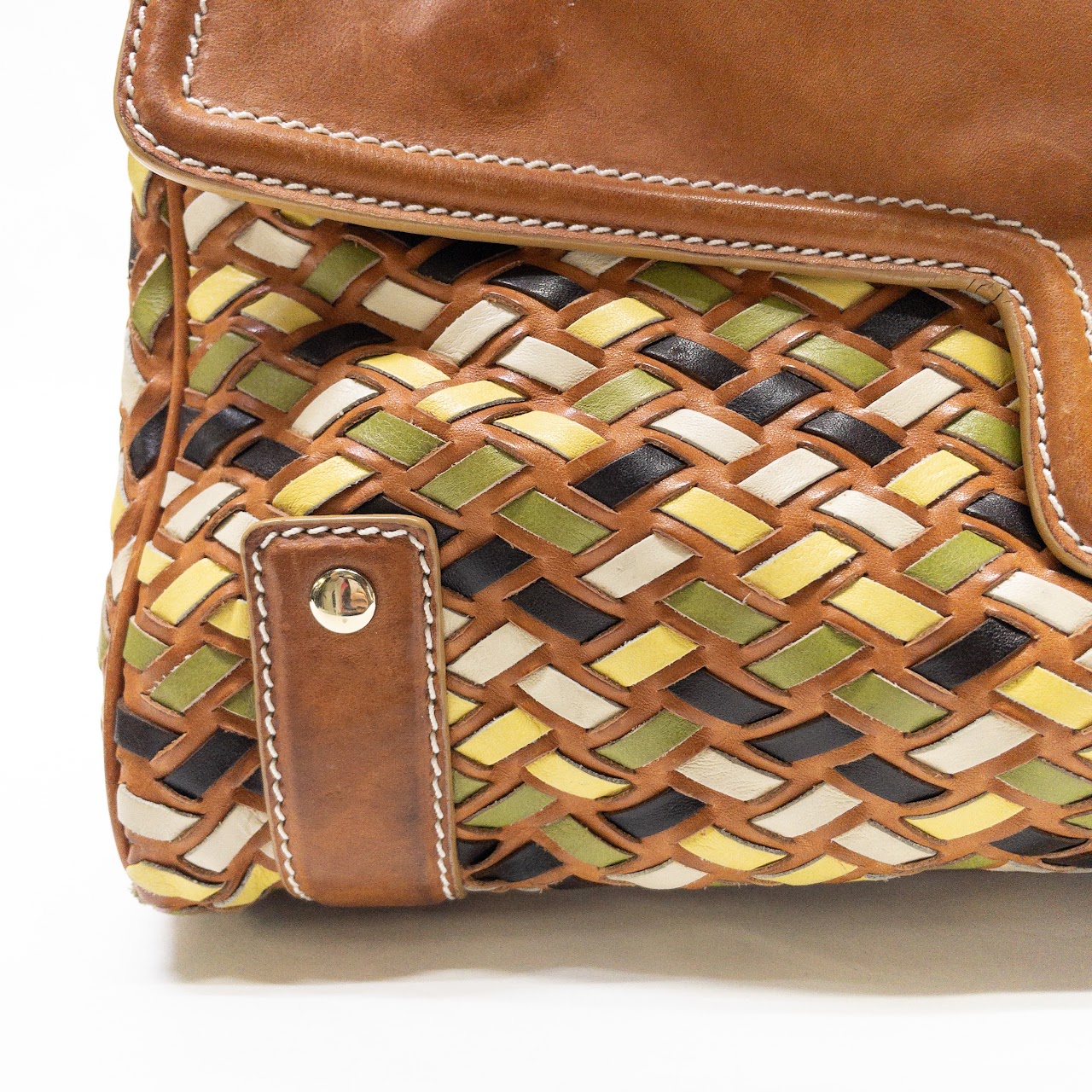 Lambertson Truex Woven Leather Shoulder Bag