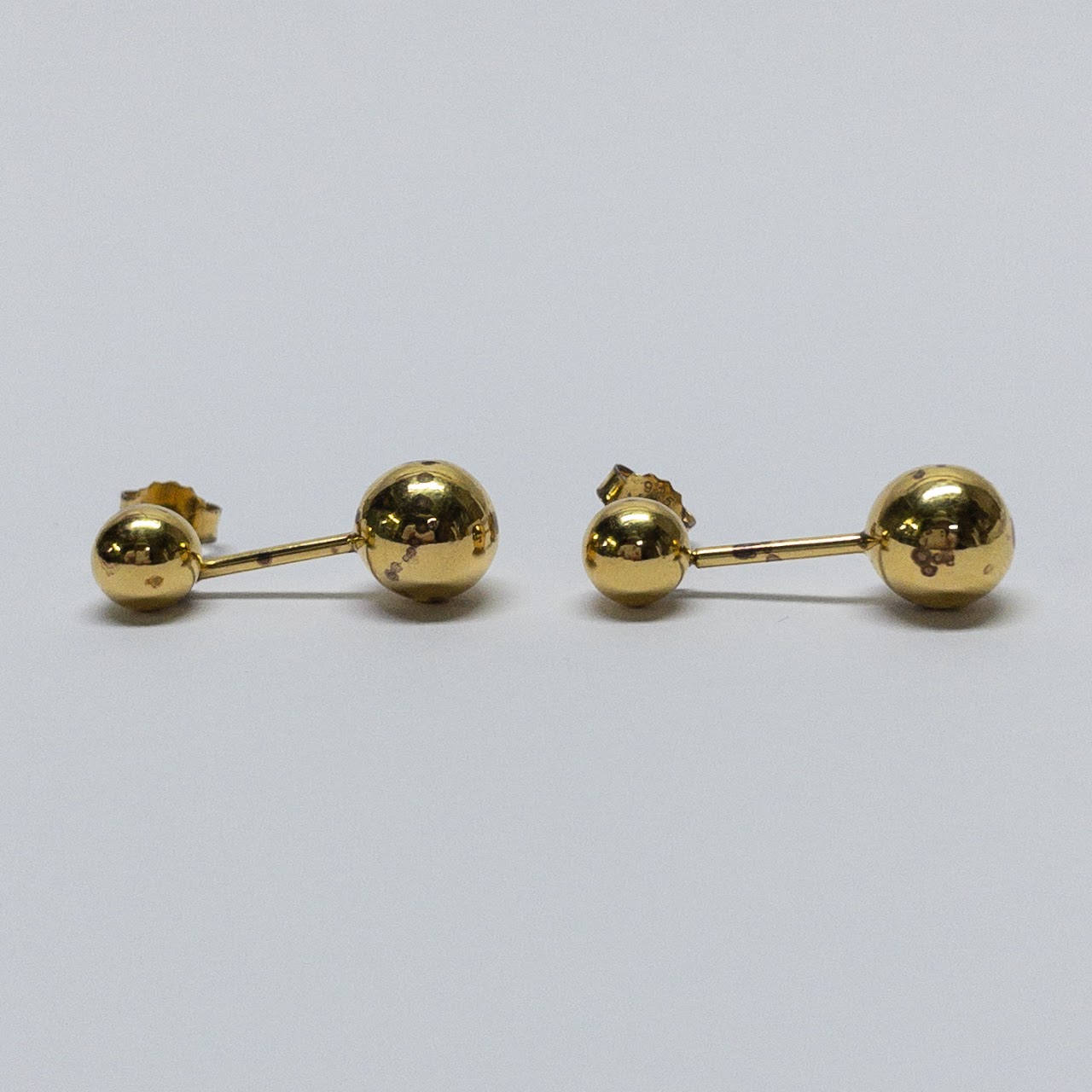 Sterling Silver Vermeil Ball Stud Drop Earrings