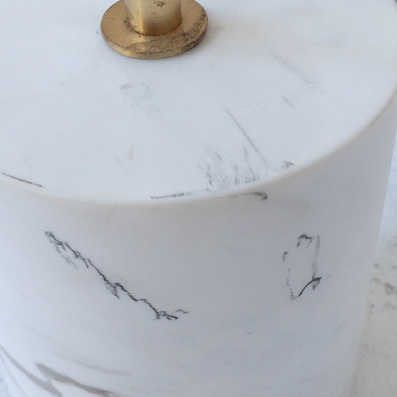 West Elm Sphere & Stem Marble, Brass & Milk Glass Table Lamp