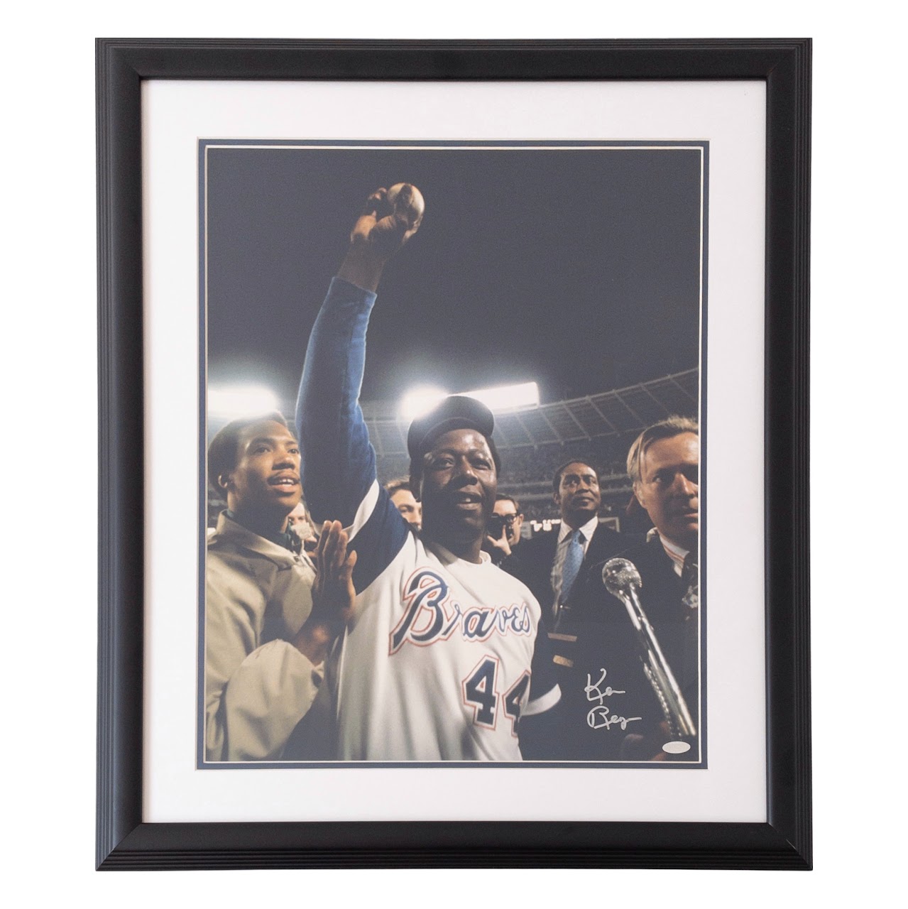 Ken Regan Signed Hank Aaron Baseball Photograph