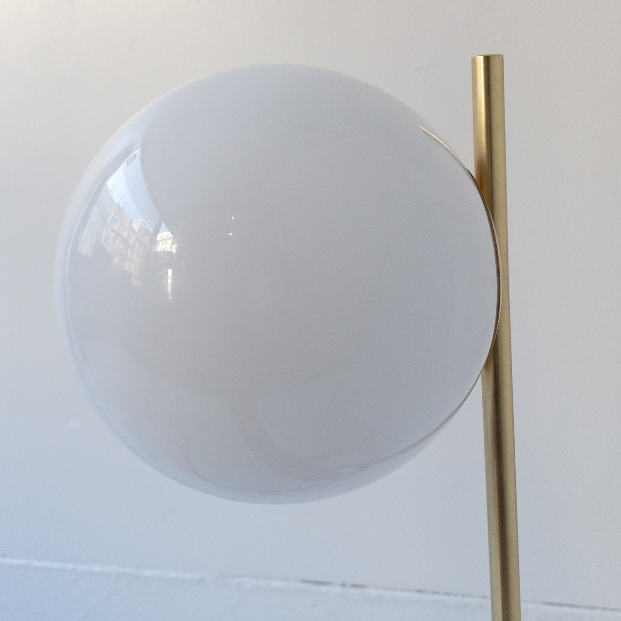 West Elm Sphere & Stem Marble, Brass & Milk Glass Table Lamp