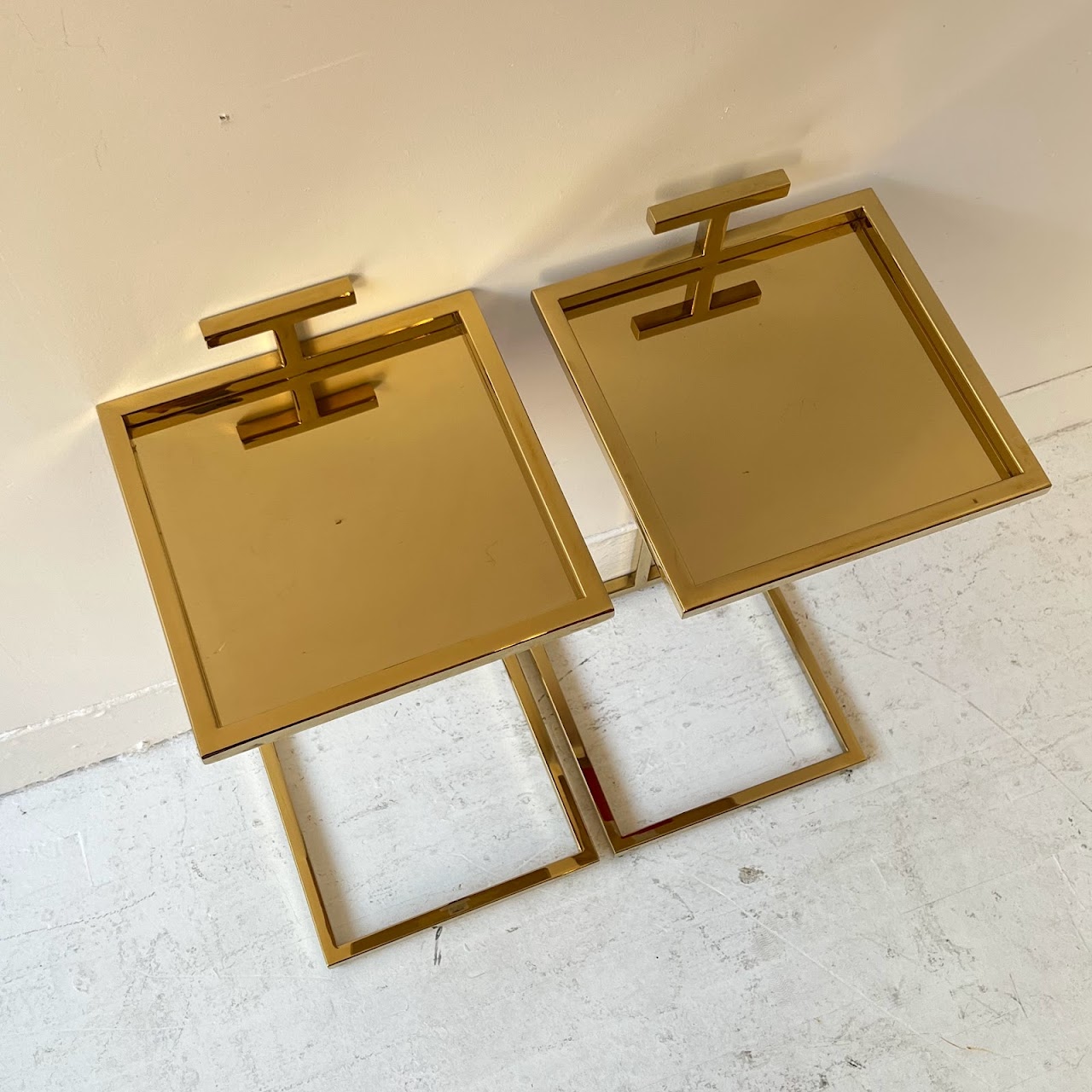 Williams-Sonoma Martini Brass Accent Table Pair