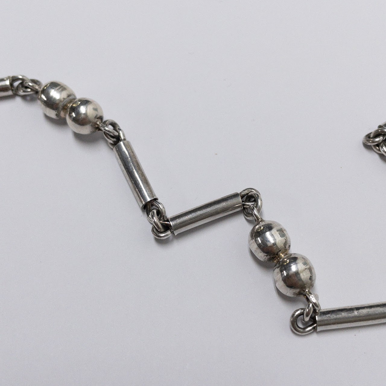 Sterling Silver Link & Bead Necklace