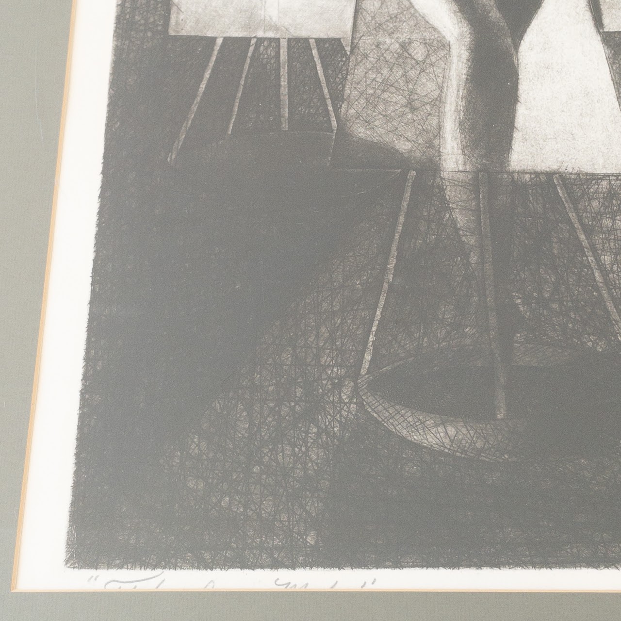 Signed Figurative Etching