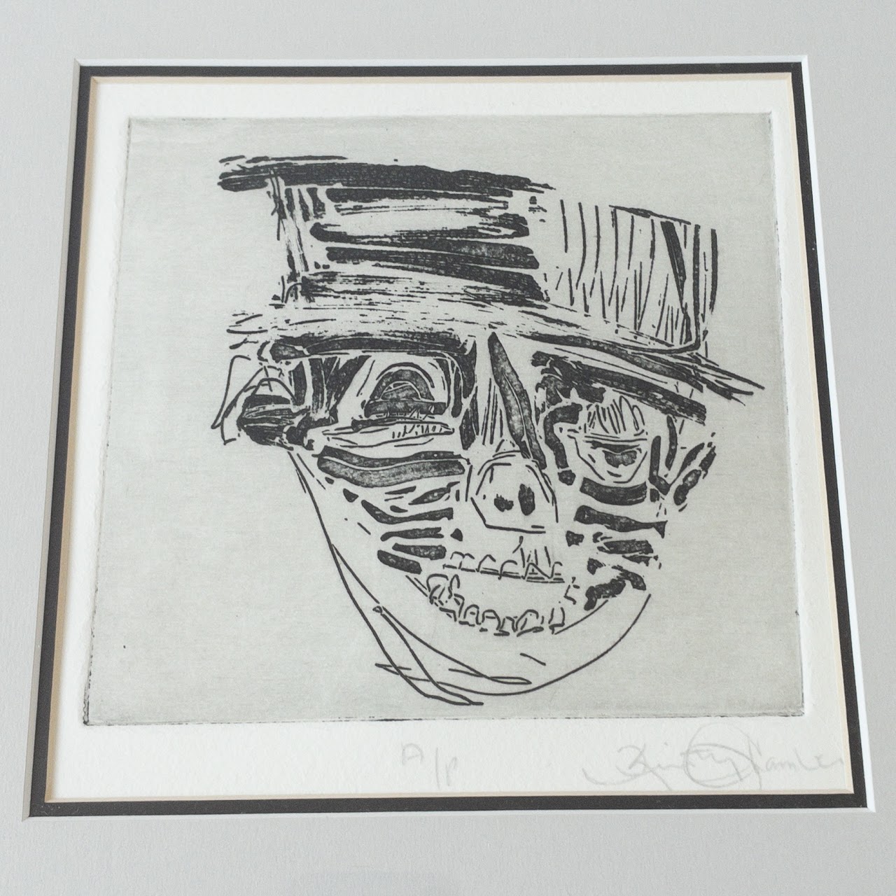 Signed Portrait Etching