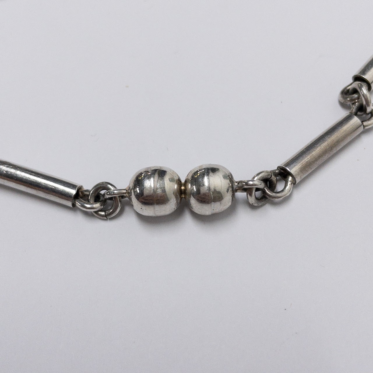 Sterling Silver Link & Bead Necklace
