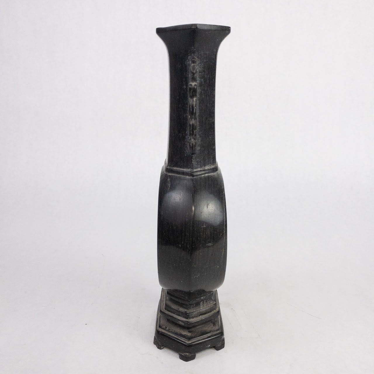 Asian Carved Soapstone Dragon and Crane Vase