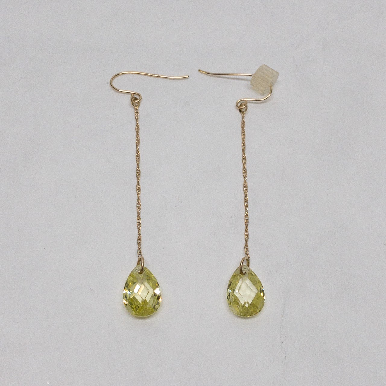 14K Gold Cubic Zirconia Drop Earrings