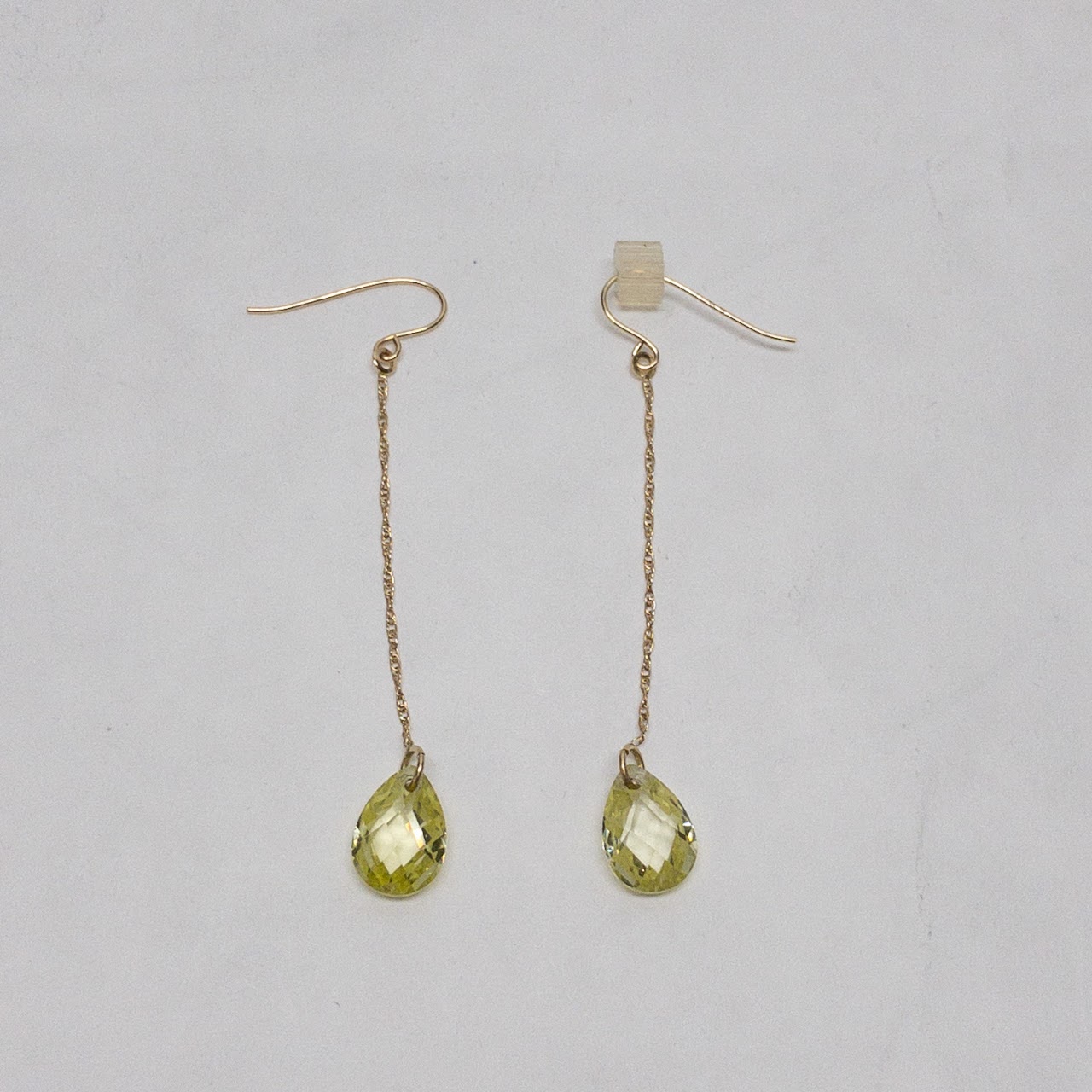 14K Gold Cubic Zirconia Drop Earrings