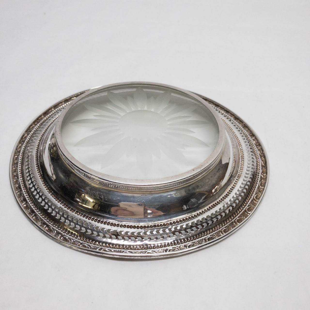 Sterling Silver & Glass Decorative Dish