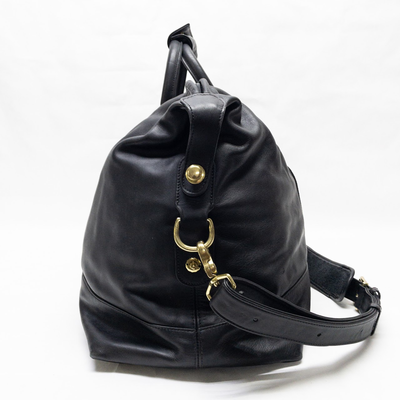 Coach Black Leather Duffel Bag