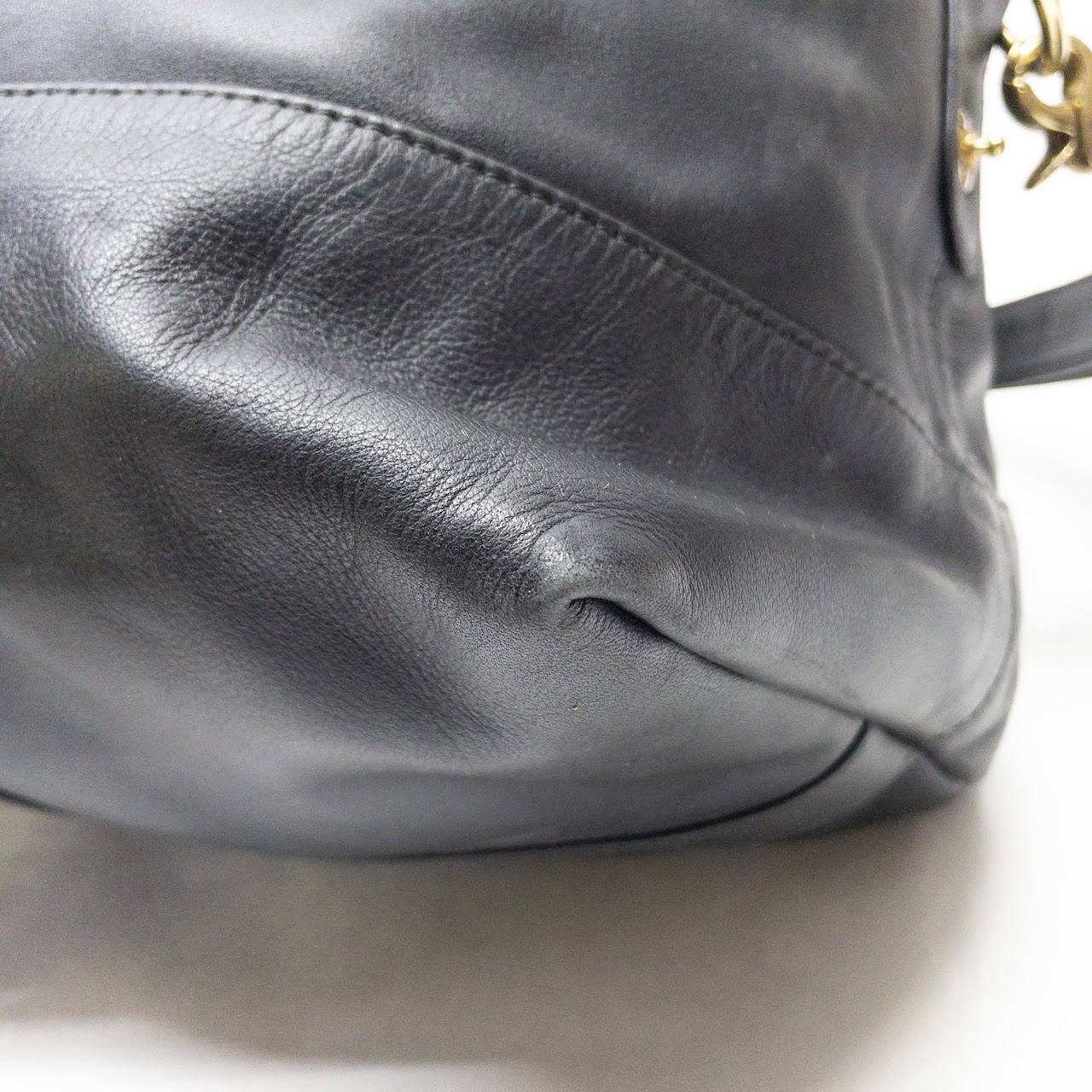 Coach Black Leather Duffel Bag