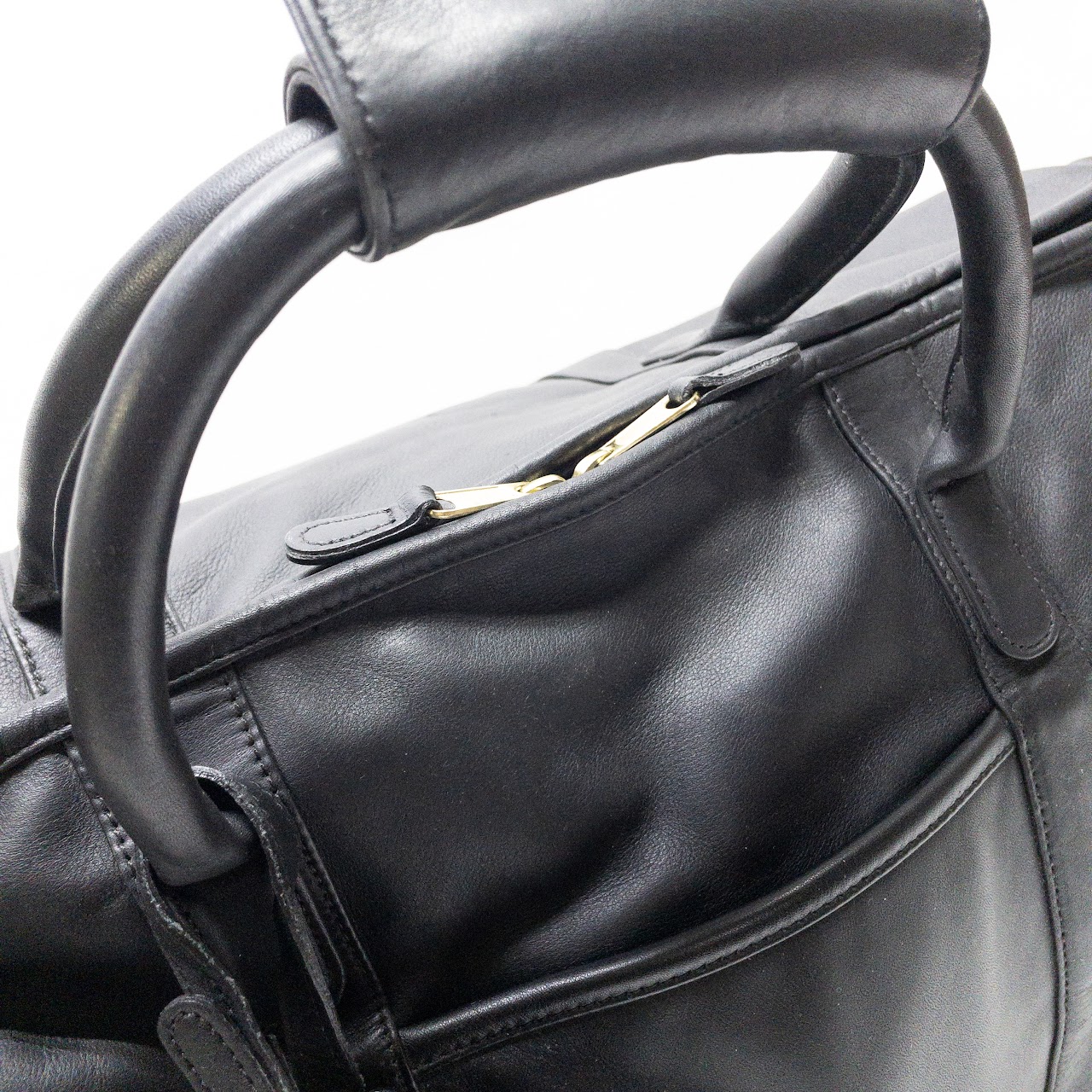 Coach Black Leather Duffel Bag