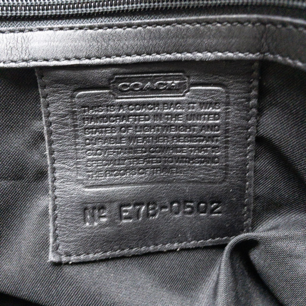 Coach Black Leather Duffel Bag