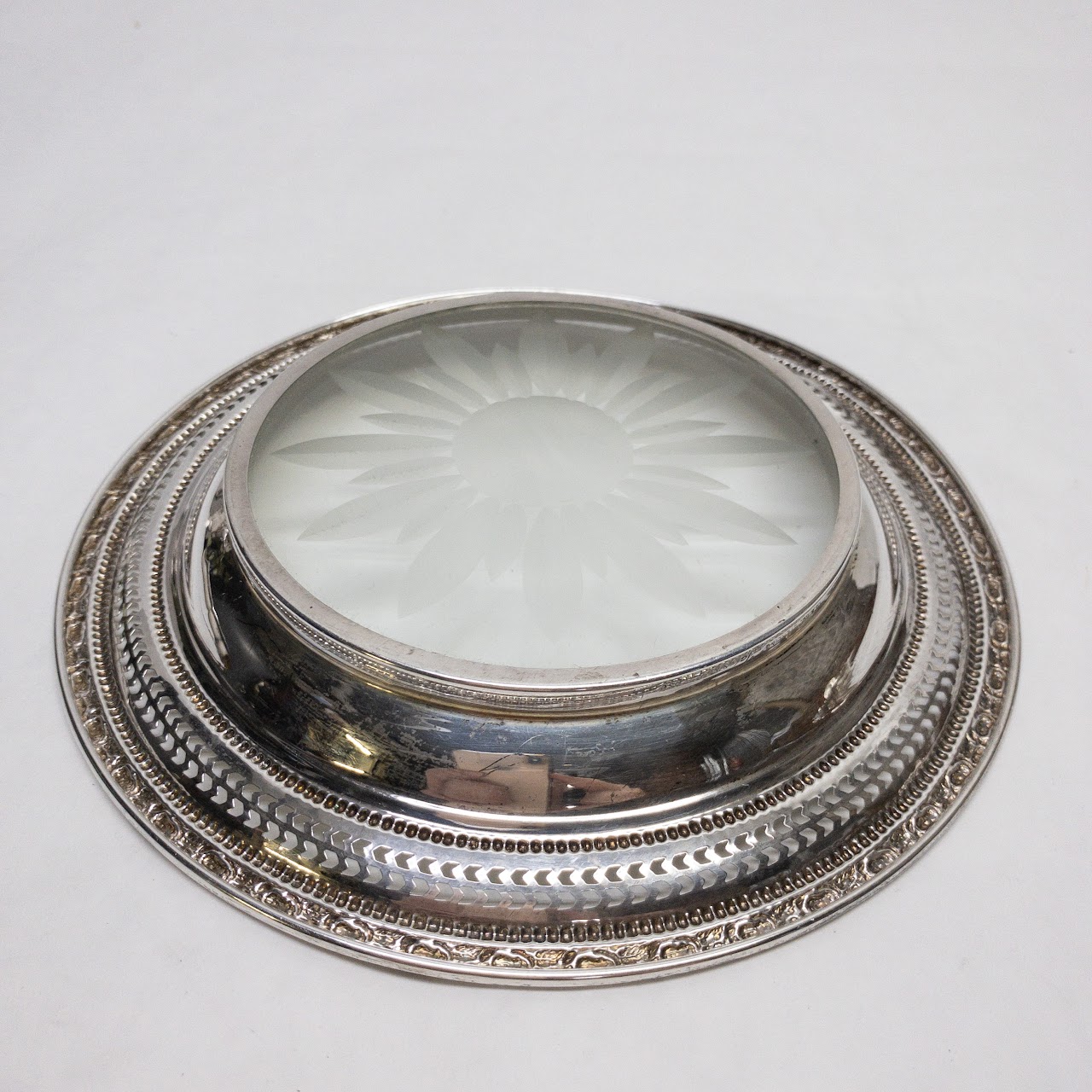 Sterling Silver & Glass Decorative Dish