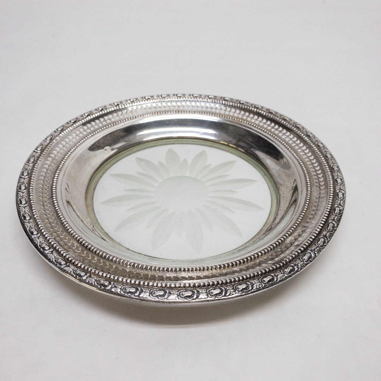 Sterling Silver & Glass Decorative Dish