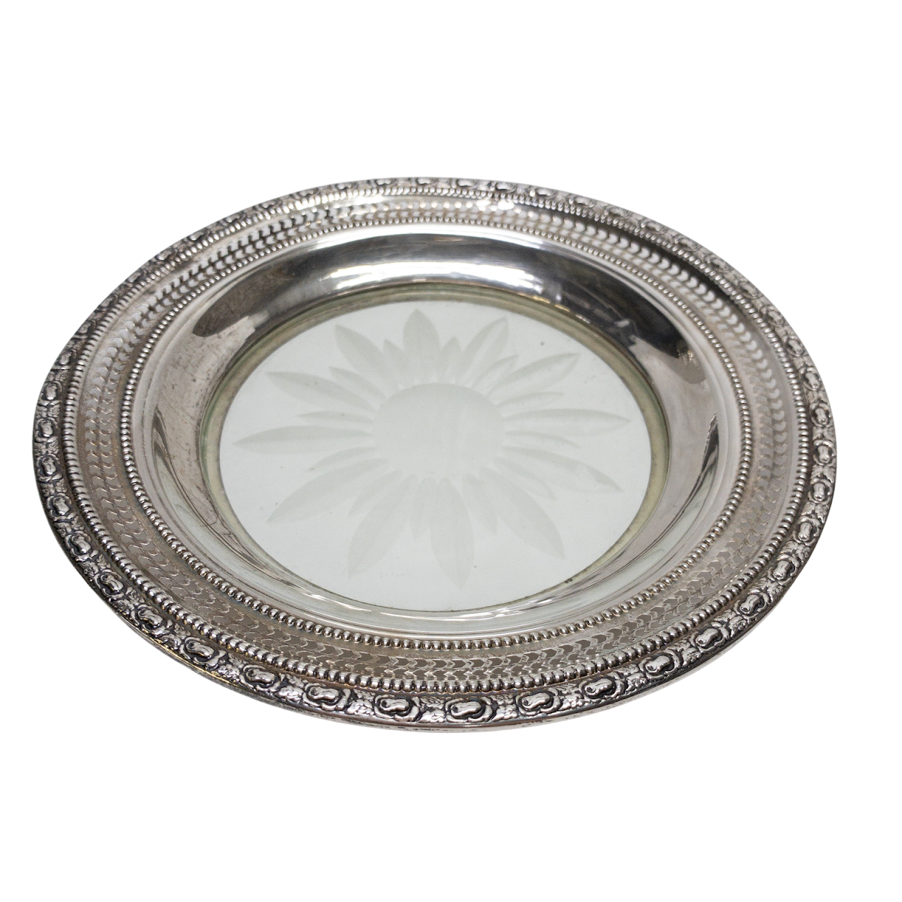 Sterling Silver & Glass Decorative Dish